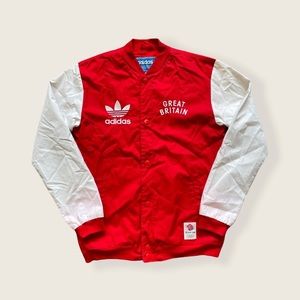 Adidas Team GB Letterman Jacket Great Britain Red White
